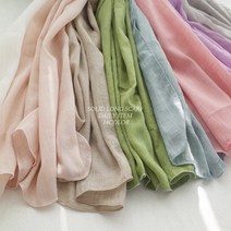 더뷰렛 솔리드 롱 스카프 무지 피그먼트 단색 면 코튼