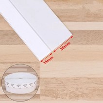 1m 실리카 씰링 스트립 유리창 방음 접착 절연 방풍 문 바닥 테이프, White 15X30MM