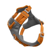 Kurgo 조니 에어 견용 하네스 블랙그레이 M 대형소형견 산책용 반사 소재 (K01944), Orange, Medium