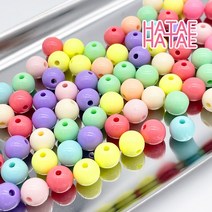 하태하태 파스텔 믹스 컬러 구슬 20g (6 8 10 12mm) 비즈공예 팔찌 목걸이 마스크스트랩, 04. 12mm(약 21개)