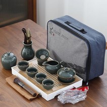 고급 여행용 휴대용 다기 다도 보관 가방 세트 꽃차 차우리는도구 막사발 다완, 단일사이즈, A
