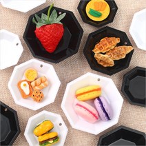 파스텔크래프트 미니어처 플라스틱 팔각 쟁반 5개입 6종 택1, 화이트-대 (J-03-109)