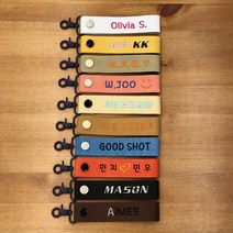 [칼라택] 가죽 양면 자수 골프 네임택 - 골프백 캐디백 캐리어 가방 어린이집 명찰 네임텍 이름표