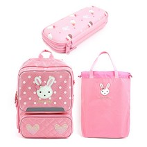 로라앨리 아동 초등 학교 학생 여아 토끼 신학기 입학 선물 백팩 책가방 신주머니 필통 세트 EVA2