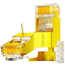 로드 바가있는 AMPCOM CAT7 RJ45 커넥터 cat7 CAT6A 2326AWG 차폐 이더넷 케이블 용 10Gbps STP 모듈러 플러그, Transparent_100pcs