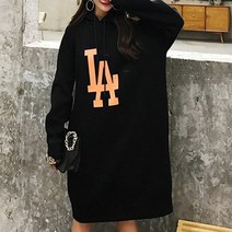 쉬블림로브 루즈핏 기모 프린팅 후드 원피스_디망쉬 GW0720