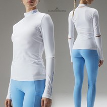 제이린드버그 NK MOCK NECK LS 컷아웃 엘보 여성 골프탑 WT