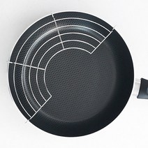 스테인레스 반달형 튀김망 28cm 궁중팬 거치식 사용