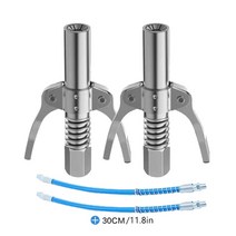 자동 구리스 전동 주입기 그리스 건 펌프 에어 npti8 10000psi 커플러 헤비, 30cm 호스가있는 2pcs