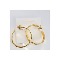 Auth NEW Tory Burch GOLD T-Pierced Logo Cut Out Hoop Earrings w/ Tag & Dust Bag