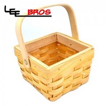 썬플러스 손잡이사각나무바구니, 1개