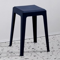 침실 Plastic Stool Thickened Home Fashion Dining Table Cooked Simple High Bench Nordic Living Room S, 04 Dark Blue
