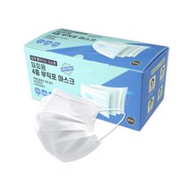 고르고 4중필터 고급형 일회용 덴탈 마스크 200매 화이트, 4box, 200개