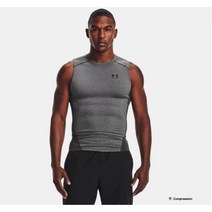 [언더아머] NC강남점 가볍고 내몸에 꼭 맞는 최고의 운동복 남성 HeatGear 아머 컴프레션 나시 티셔츠 그레이 1361522-[090]
