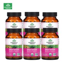오가닉 인디아 샤타바리 Shatavari 800 mg 90정 x6 식물성 풀루란 베지 캡슐