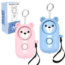 2개세트 호신용 휴대용 경보기, 곰돌이 블루+핑크