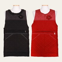 로사홈 겨울 기모 패딩 깔깔이 누빔 업소용 식당 주방 점꽃 기모 앞치마, 빨강, 1개