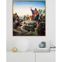 거실 사무실 기독교 예수님 성화 큐빅 그림 만들기 선물 구슬자수 비즈 대형 보석십자수 재료 세트, 60x60cm 전체 원형 큐빅