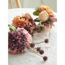 테이블 장식 화병 조화 묶음 카페 창가 공연장 웨딩홀 인테리어장식 예식장 카페인테리어 로비장식 화장실, 아이보리