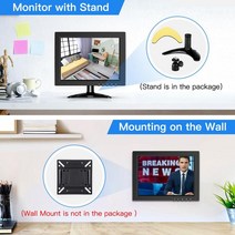 태블릿 모니터 Eyoyo-10 인치 보안 CCTV 모니터 소형 휴대용 HDMI LCD IPS HD 1024x768 4:3 BNC VGA AV 입, 03 미국 플러그