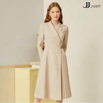 JJ지고트 JJ.ro 플리츠 배색 테일러드 원피스 GN2M0OP90