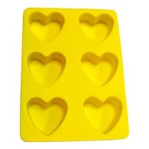 QCV791013스페인 실리콘 하트빵틀 머핀팬 6구 노랑 빵트레이