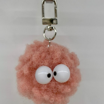 지비비 뽀글이 폼폼이 키링 열쇠고리, 인디핑크