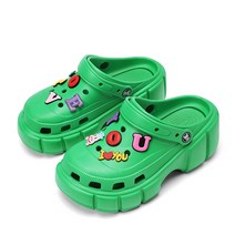 테라스 옥상 전원주택 조립식 썬룸 여름 여성 슬리퍼 6cm 플랫폼 샌들 야외 나막신 스트리트 비치 마사, 02 green_05 39