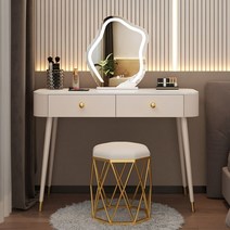 공주 원룸 화장대 콘솔화장대 확장형화장대 화장대세트 조명 화이트, 기본, 기본, 화이트 100cm+구름거울+둥지걸상