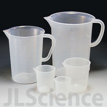 [JLS] 국산 플라스틱 일반비커 핸들비커 (증기멸균가능), 1개, 8. 3000㎖ - 손잡이 ○