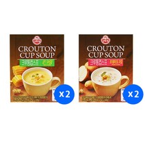 (상온)[오뚜기]크루통컵스프 콘크림72gx2개+포테이토크림72gx2개, 72g