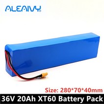 전동 킥보드 배터리 교체 36V 10S3P 20Ah XT60 42V 18650 리튬 이온 팩 전자 자전거 전기 자동차 모터 스쿠터 350W 500W + 20A BMS 168890, Bullet Plug