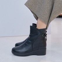 여성 볼넓은 발편한 통굽 앵클부츠 겨울 필수템 ﻿따뜻한 기모안감 출근룩 5cm