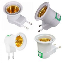 E27 LED 조명 램프 전구 소켓 베이스 홀더EUUS 플러그 어댑터 ONOFF 스위치 화이트, [02] US