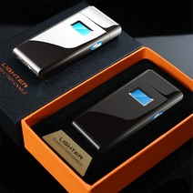 KC인증 2023년형 숫자카운터 표시 전자라이터 USB 충전 고급라이터 5종, 4 실버