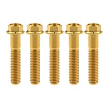 육각나사 육각머리볼트 세트 Xingxi 5pcs 티타늄 플랜지 육각 작은 헤드 볼트 M8X15 20 25 30 35 40 45 50 55 60 65mm 나사, [02] Gold, [01] M8, [02] 20mm