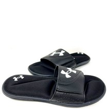 언더아머 남성 블랙 벨크로 IG나이트 슬리퍼 학생 슬라이드 사무용 쿠셔닝 푹신한 실내화 편한 슬리퍼