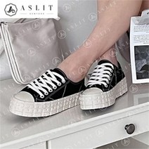 셀러허브 패션 [애슬릿] 여성 통굽 레이스업 데일리 면 스니커즈 3.5cm