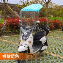 자전거 스쿠터 캐노피 파라솔 투명 자외선 비 차단, 블루 전 투명변 프레임 반형