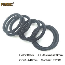 고무바킹 고무패킹 캡 실리콘패킹 OD8 ~ 440mm * 3mm 두께/CS 블랙 EPDM o 링 산 및 알칼리 저항 방수 마, 58 OD65x3mm  2pcs