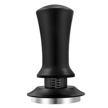 515358mm 커피 탬퍼 스케일 30lb 에스프레소 보정 탬핑 스테인리스 스틸 플랫베이스 깊이 조절 매트 포함, black, 53.3mm
