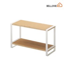 벨로비 멀티 2단 우드선반 화이트 2P, 단품