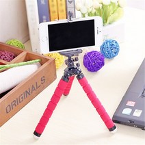 휴대용 미니 스마트폰 문어발 삼각대 관절삼각대 고릴라삼각대 유튜브삼각대 핸드폰삼각대 스마트폰삼각대, 레드_360도 파워 거치대 홀더