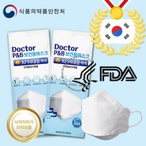 국내산 대형마스크 닥터 피앤비 KF94마스크 화이트 1매입 개별포장 100매