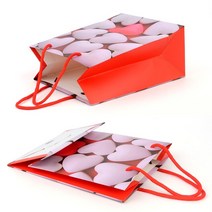 고급 쇼핑백 코팅 핑크레드 병원쇼핑백 한의원쇼핑백 기성쇼핑백 배달종이가방