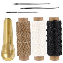 가죽공예 diy세트 도구 shwakk 가죽 바느질 송곳 테이퍼 가죽 텐트 신발 공예, 3pcs 스레드가있는 송곳