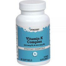Vitacost Vitamin K Complex with (200 mcg) K1 & (200 mcg) K2 -- 90 Softgels