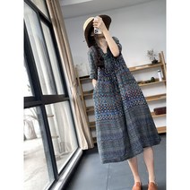 여성 린넨 원피스 빅사이즈 a라인 브이넥 캐주얼 여자 봄 여름 가을 반팔 롱원피스 linen dress women JX0229