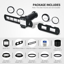필름스캔 필름스캐너 사진 포토 스캐너 jjc 35mm 디지타이징 어댑터 앰프 led 용, 하얀