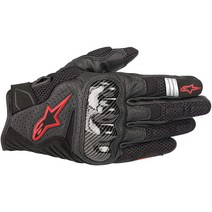 Alpinestars 블랙/화이트 Sz L 알파인스타 SMX-1 에어 V2 통기성 가죽 오토바이 장갑, X-Large, Black/Fluorecent Red